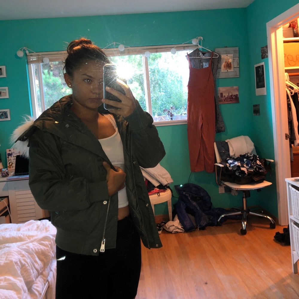 Topshop bomber with fur